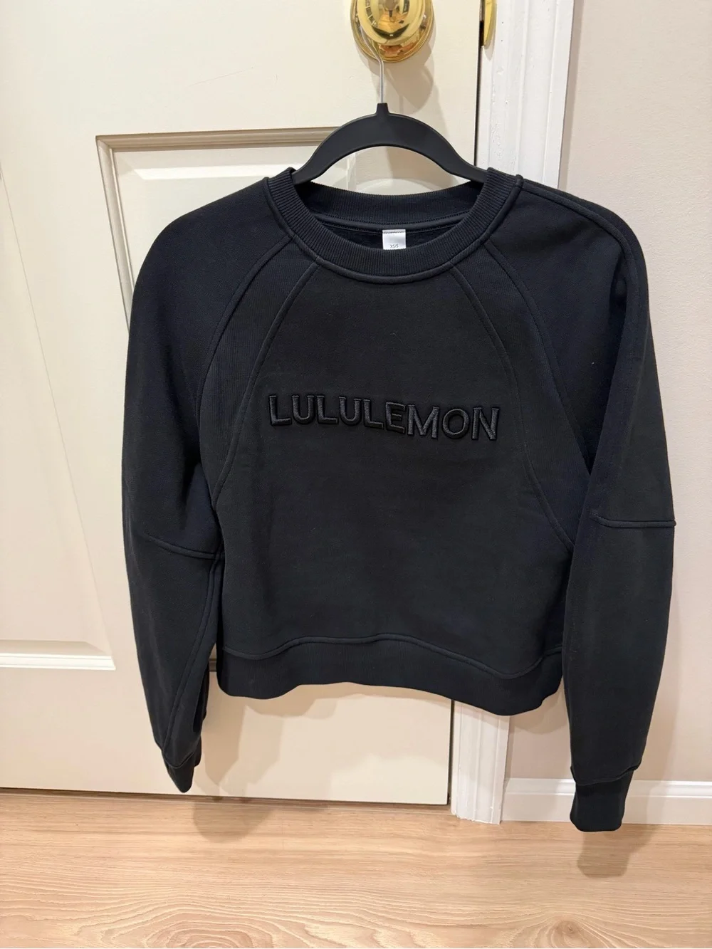 lululemon athletica Black Embroidered Logo Crew Sweatshirt